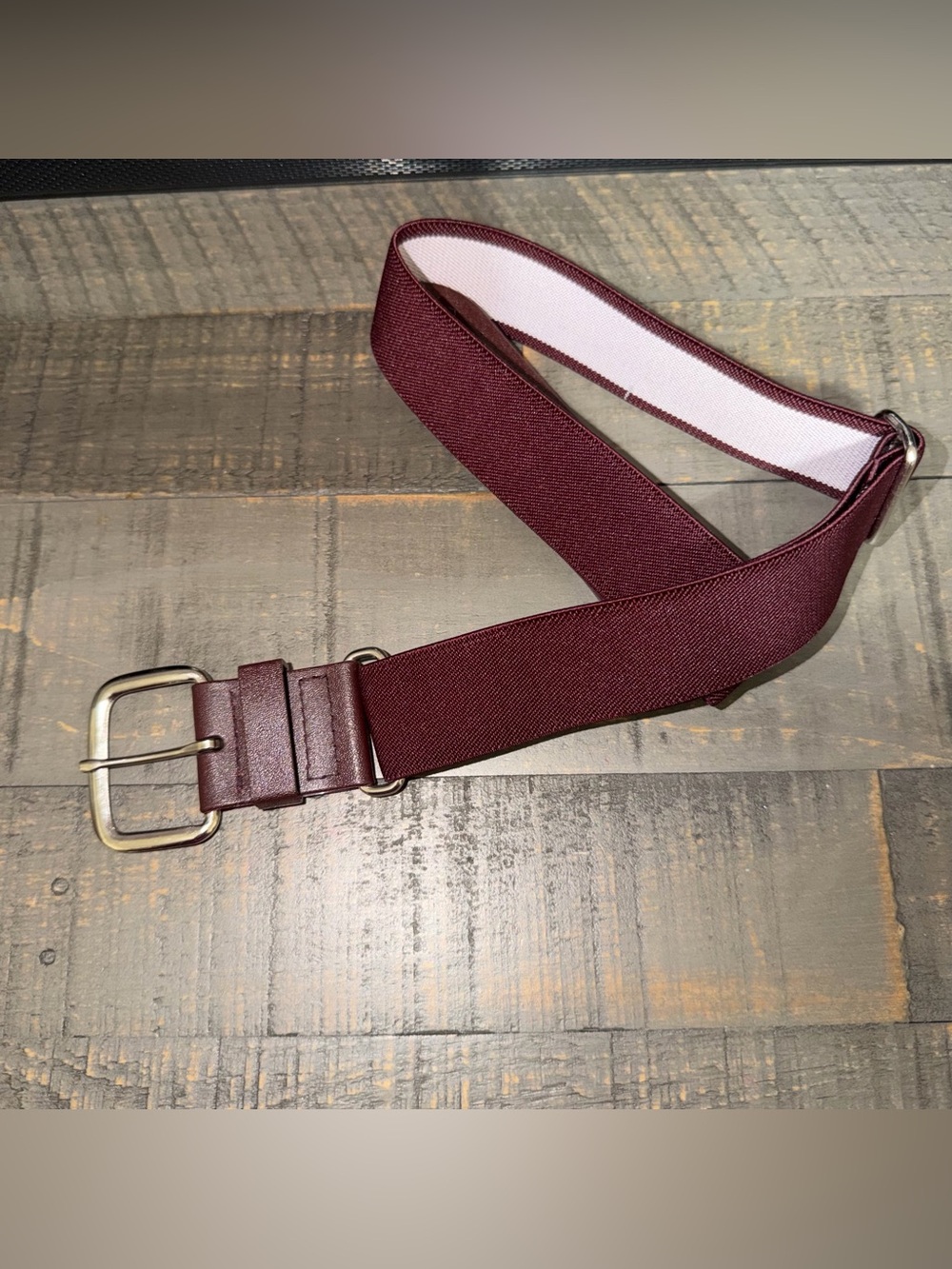 Men's Adidas Elastic Stretch Belt in Burgundy adjustable